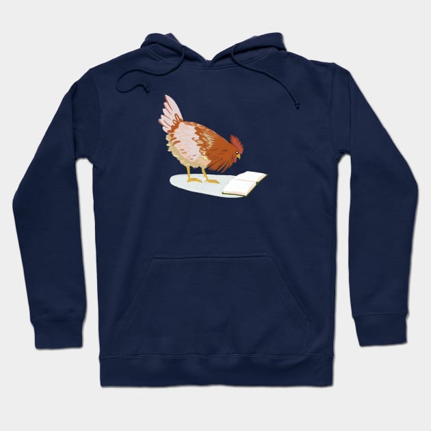 Chicken Reading Hoodie by Das Brooklyn